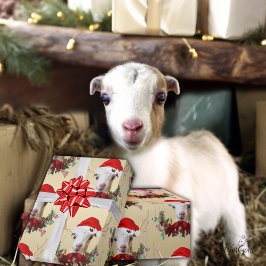 Goat jul Adsible LaMancha Kid in Antlers Presentpapper