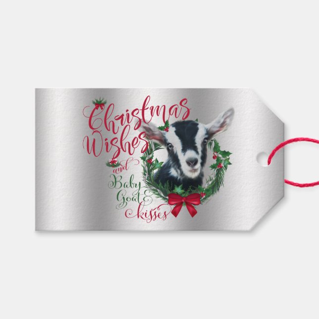 GOAT | Jul Önskemål Baby Goat Kisses Alpine Presentetikett (Framsidan (Horisontell))