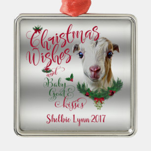 GOAT Jul Önskemål Baby Goat Kisses La Mancha Julgransprydnad Metall