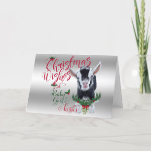 GOAT Jul Önskemål Baby Goat Kisses Nigerias Helgkort