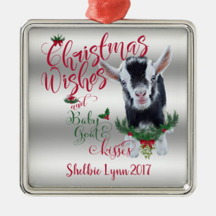 GOAT Jul Önskemål Baby Goat Kisses Nigerias Julgransprydnad Metall
