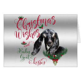 GOAT | Jul Önskemål Baby Goat Kisses Nubian Hälsningskort