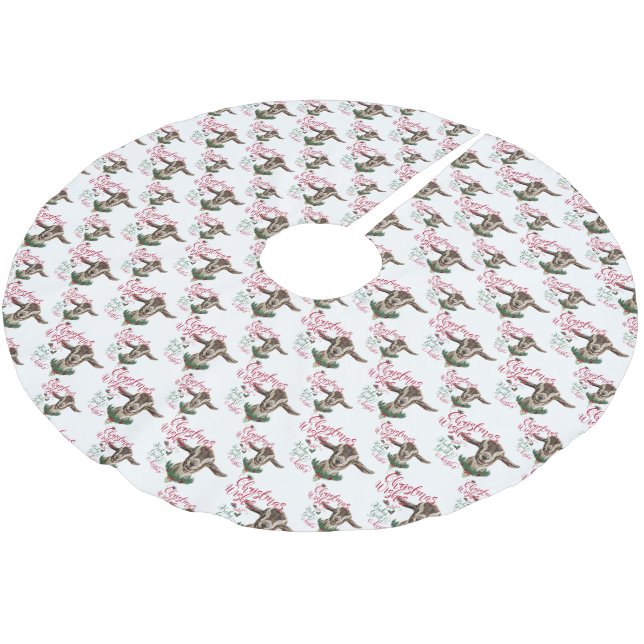 GOAT | Jul Önskemål Baby Goat Kisses Togg Julgransmatta Borstad Polyester (Vinklad)