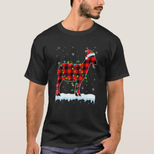 Goat jul Santa Hat Cute Animals Julafton Ljus T Shirt