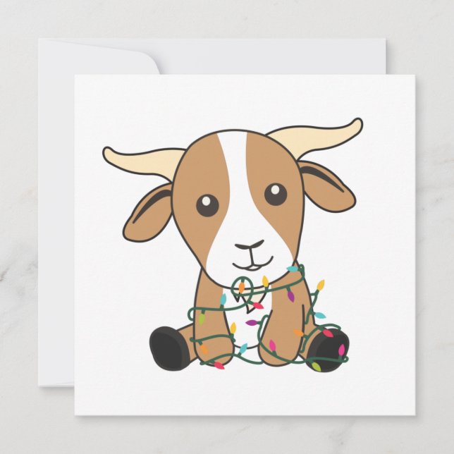 Goat julgetter Vinterdjur Inbjudningar (Framsida)