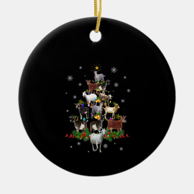 Goat Julgran Snö Goat Julafton Julgransprydnad Keramik (Framsidan)