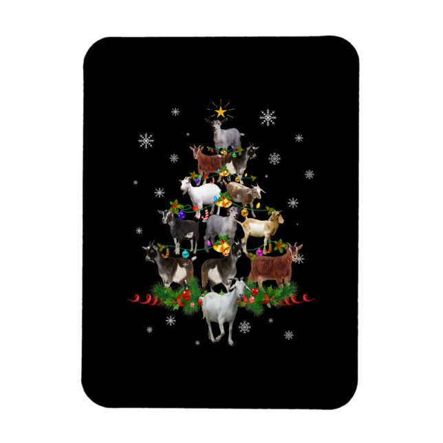 Goat Julgran Snö Goat Julafton Magnet (Vertikal)