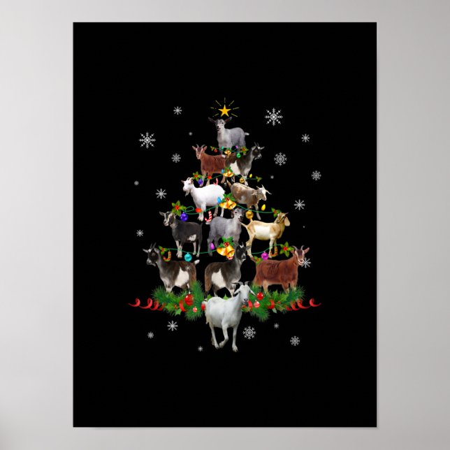 Goat Julgran Snö Goat Julafton Poster (Framsidan)