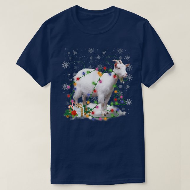 Goat julXmas Light Pajama för Goat Älskare T Shirt (Design framsida)