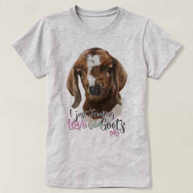 GOAT KÄRLEK | Jag fryser bara KÄRLEK Baby Goats OK T Shirt (Design framsida)