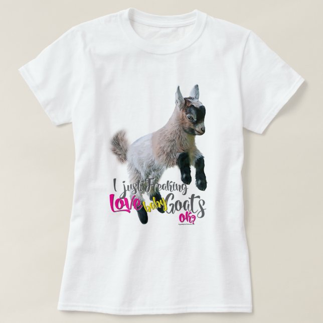 GOAT KÄRLEK | Jag fryser bara KÄRLEK Baby Goats OK T Shirt (Design framsida)