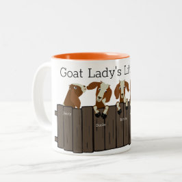 Goat Ladys Little Herd of 5 Goats Två-Tonad Mugg