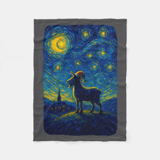 Goat Lover Santa Hat Christmas Starry Cute Night V Fleecefilt (Framsidan)