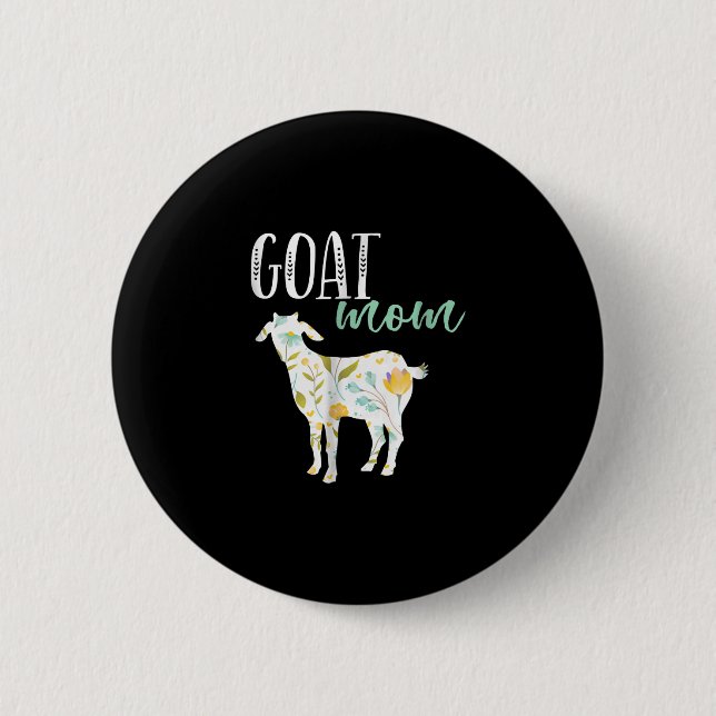 Goat Mamma Blommigt Pet Goat Owner Knapp (Framsida)