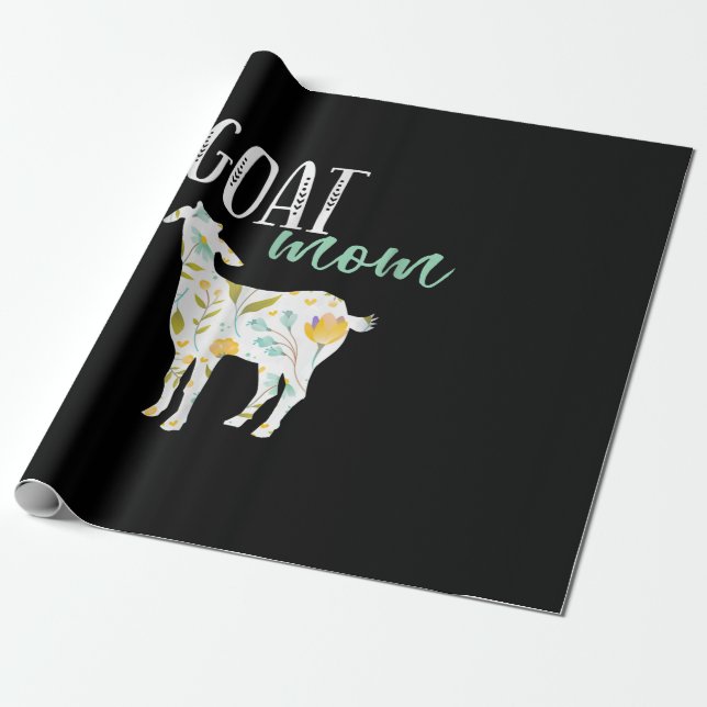 Goat Mamma Blommigt Pet Goat Owner Presentpapper (Utrullad)