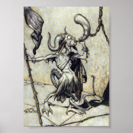 Goat Man. 5 x 7 Rackham-utskrift på arbetsyta Poster