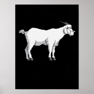 Goat med medicinsk ansiktsmask poster