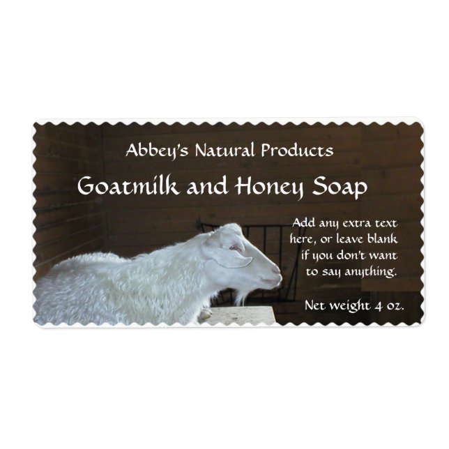 Goat Mjölk Soap-etikett - 1 Fraktsedel (Framsidan)