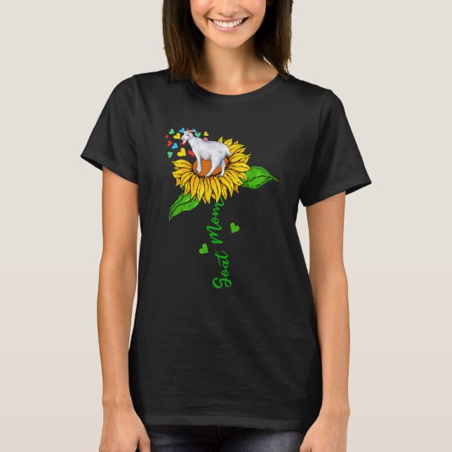 Goat Mom Cute Farm Animals On Sunflower Farmer Mot T Shirt (Framsida)