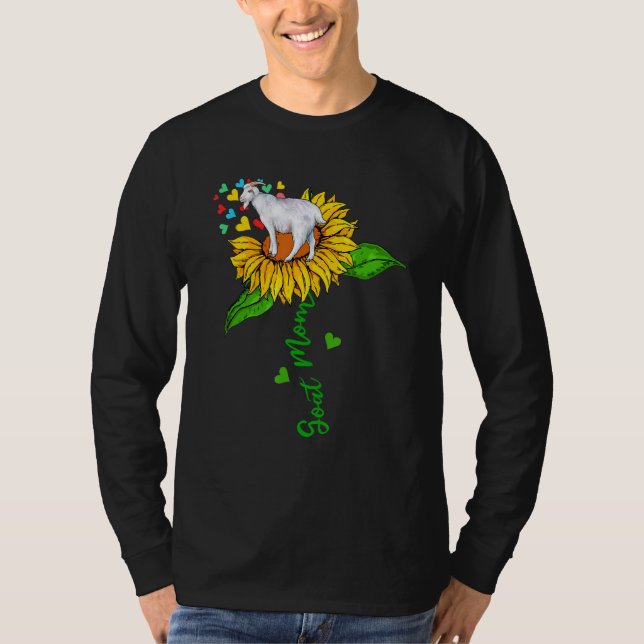 Goat Mom Cute Farm Animals On Sunflower Farmer Mot T Shirt (Framsida)
