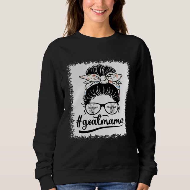Goat Mom Life Messy Bun  Goat With Sunglasses Momm T Shirt (Framsida)