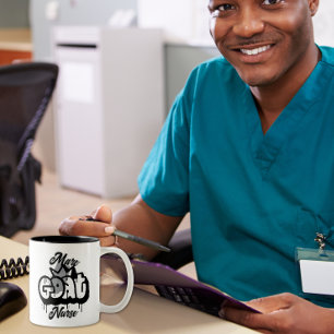 GOAT Nurse Graffiti Stil Två-Tonad Mugg