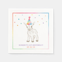 Goat Party Animal Birthday Napkins | Grupptema