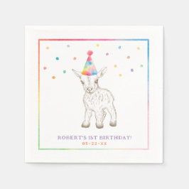 Goat Party Animal Birthday Napkins | Grupptema Pappersservett