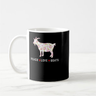 Goat Peace Kärlek Goats Farm Goat Älskare Girl Fun Kaffemugg