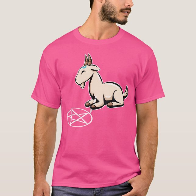 Goat Pentagram Goth Goat T Shirt (Framsida)