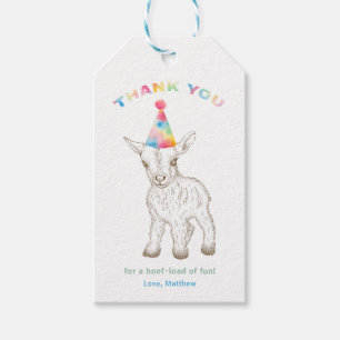 Goat Petting Zoo Birthday Tack Gift Märkre Presentetikett