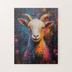 Goat Pop Art Oljemålning Stil Pussel