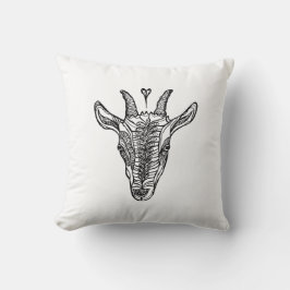 Goat Porträtt med Heart Dekorativ kudde