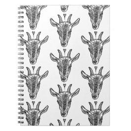 Goat Porträtt med Heart Spiral Photo Notebook Anteckningsbok