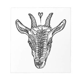 Goat Porträtt med hjärta Anteckningsblock