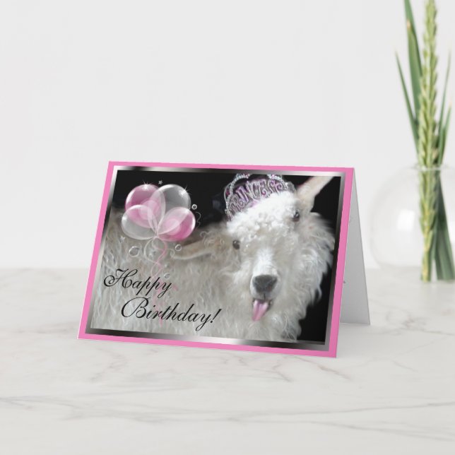 Goat Princess Grattis på födelsedagen Card Kort (Framsida)