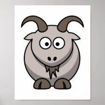 Goat Print - Tecknad Image - Poster