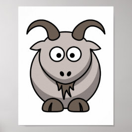 Goat Print - Tecknad Image - Poster