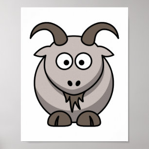 Goat Print - Tecknad Image - Poster