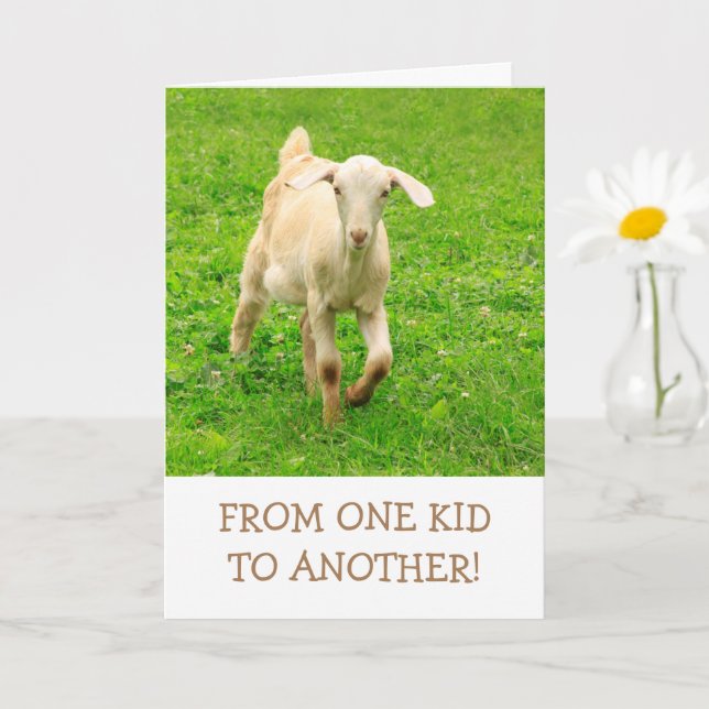 Goat Pun, Baby Goat, Cute Birthday Kort (Liten växt)