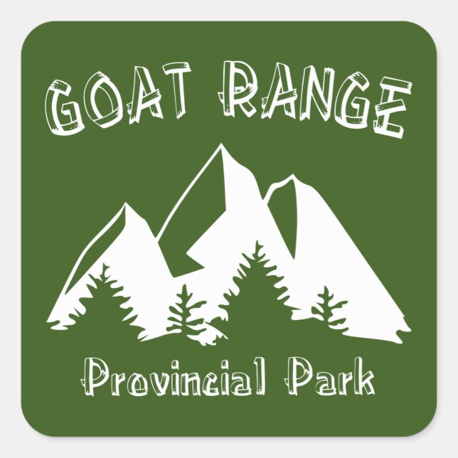 Goat Range Provinspark Fyrkantigt Klistermärke (Framsida)