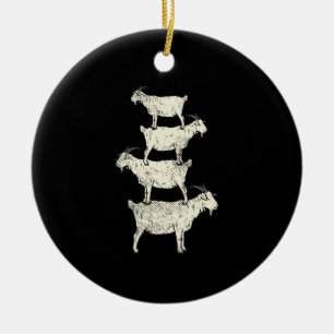 Goat Retro Julgransprydnad Keramik
