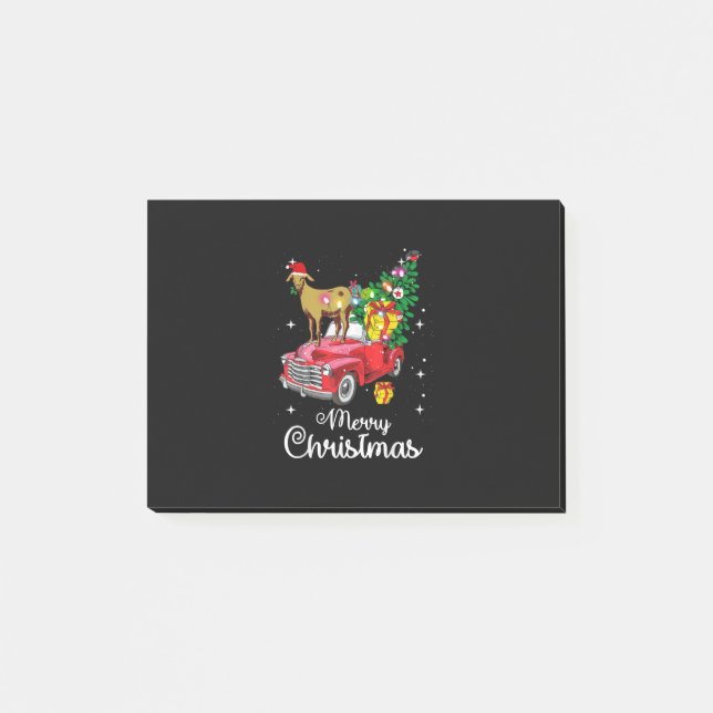 Goat Rides Red Car jul Post-it Block (Framsida)