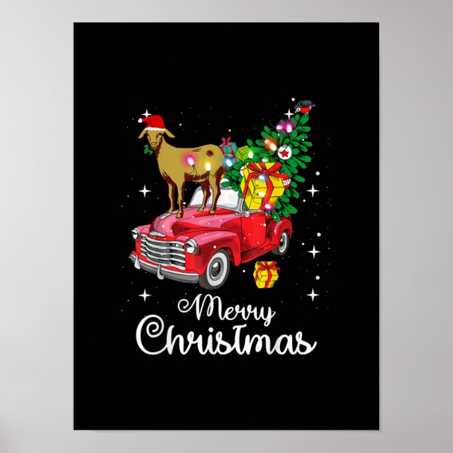 Goat Rides Red Car jul Poster (Framsidan)
