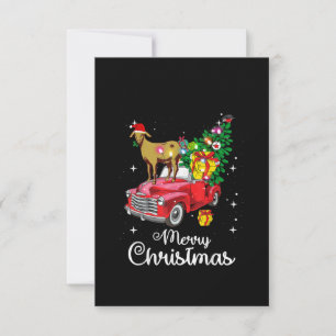 Goat Rides Red Car jul Tack Kort