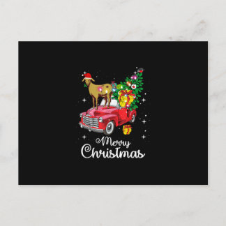 Goat Rides Red Lastbil jul Pajama Inbjudan Vykort