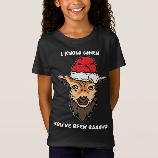 Goat Santa Hat jul Pajama Funny Farm Animal T Shirt (Framsida)