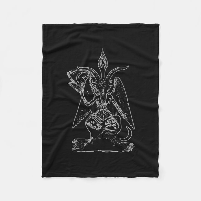 Goat Satan Black Magic Lucifer Occult Gift Fleecefilt (Framsidan)