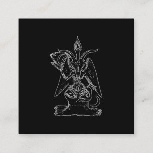 Goat Satan Black Magic Lucifer Occult Gift Fyrkantigt Visitkort