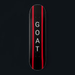 "GOAT" Skateboard, svart och röd, anpassade Mini Skateboard Bräda 18,5 Cm<br><div class="desc">Skateboard med förkortningen "GOAT" för "Underbarare av all tid" svart och röd med strimling</div>